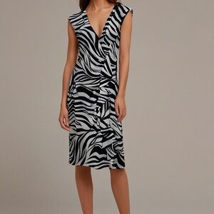 Zebra Print V-Neck Dress